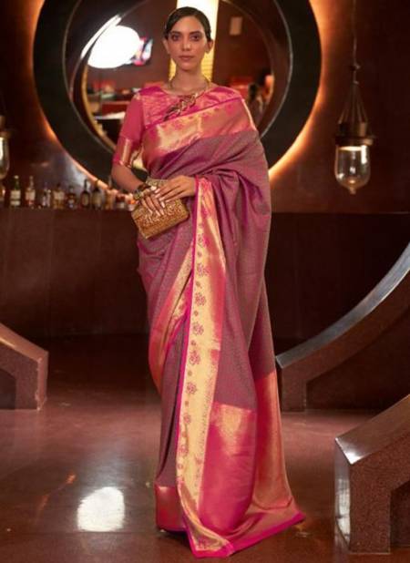 Pink Colour Kurveen Silk Raj Tex New latest Designer Party Wear Saree Collection 262006